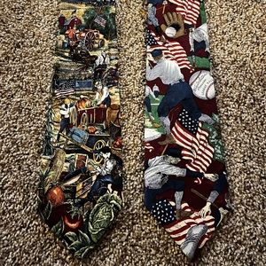 2 Ties- Vtg Americana Series  - Tango by Maxx Raab Harvest Time & Batter Up